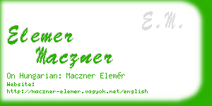 elemer maczner business card