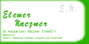 elemer maczner business card